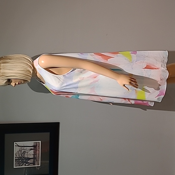 Calvin Klein white color splash dress size 16 - Picture 6 of 9